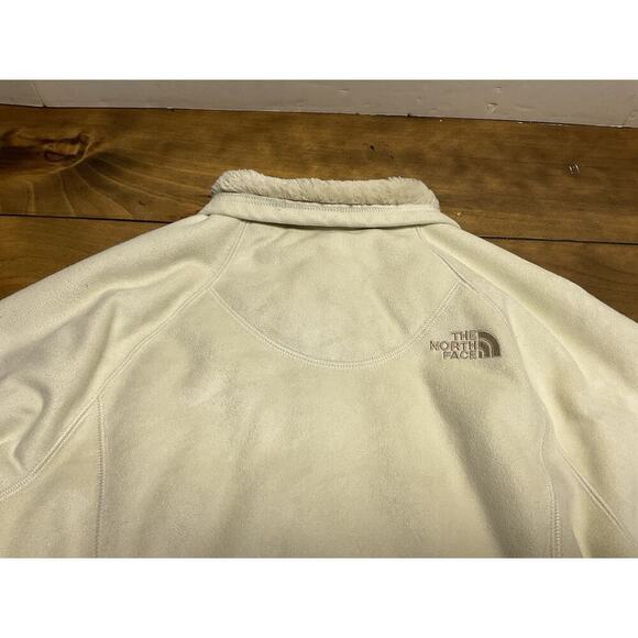 The North Face Apex Jacket Small Beige Faux Leather Full Zip Fleece Logo - Picture 16 of 16